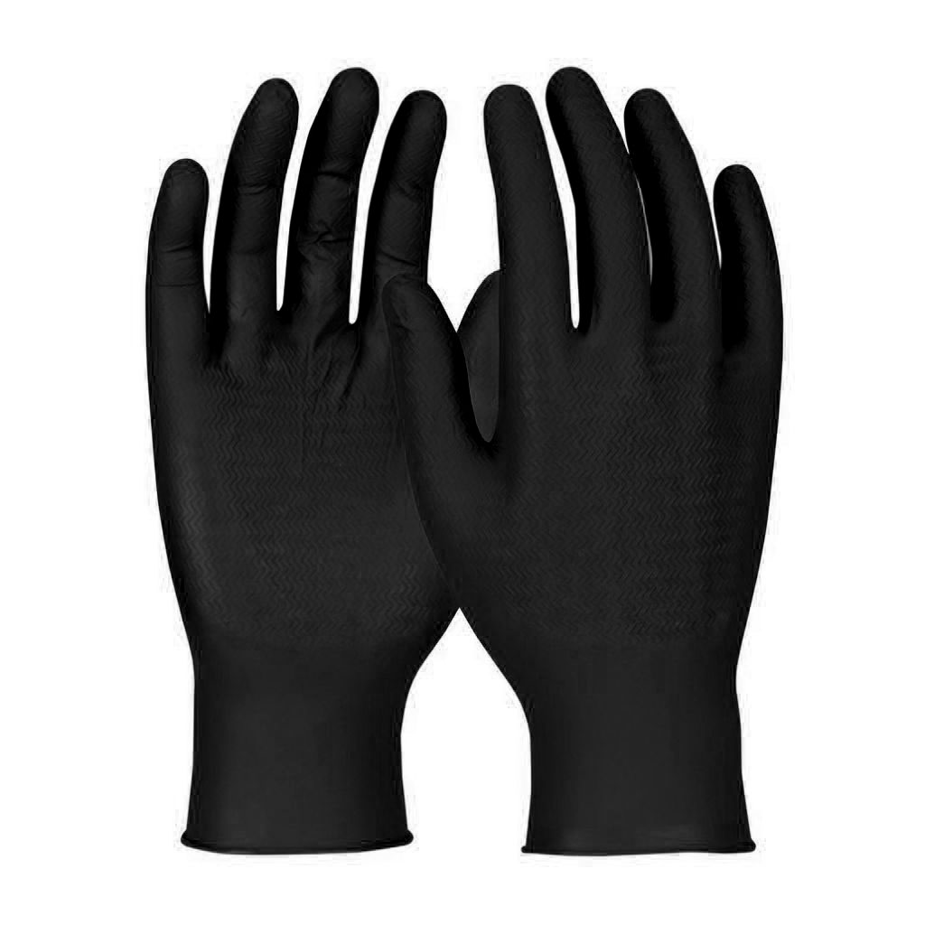 BoÃ®te de 50 gants jetables AMBI-DEX WOW nitrile noir, non poudrÃ© avec poignÃ©e texturÃ©e